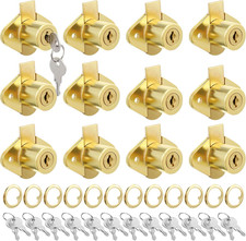 12 Set Cabinet Locks with Keys Fits 7/8 Inch Max Panel Thickness, Includes 12 Go