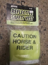 Roma Reflective Safety Vest Yellow Equestrian Caution Horse & Rider S/M