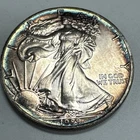 1989 $1 American Silver Eagle Uncirculated Rainbow Toning.