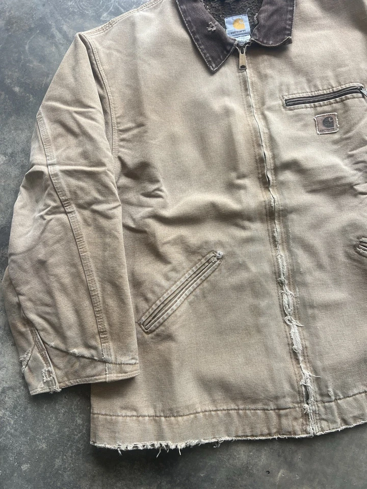 Vintage Carhartt Detroit Jacket J97 CML Mens XXL Flannel Lined Workwear Canvas - Image 4 of 4