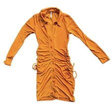 ASYOU lace up side day dress in orange, Women’s, UK 12