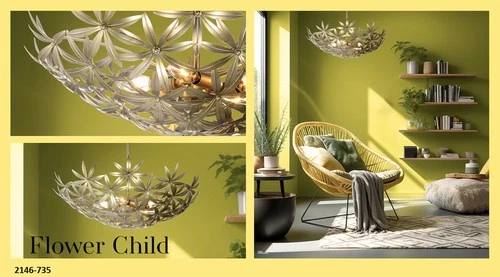 Minka Lavery 2146 Flower Child 4 Light 21"W Bowl Pendant - Ambry Gold - Picture 7 of 12