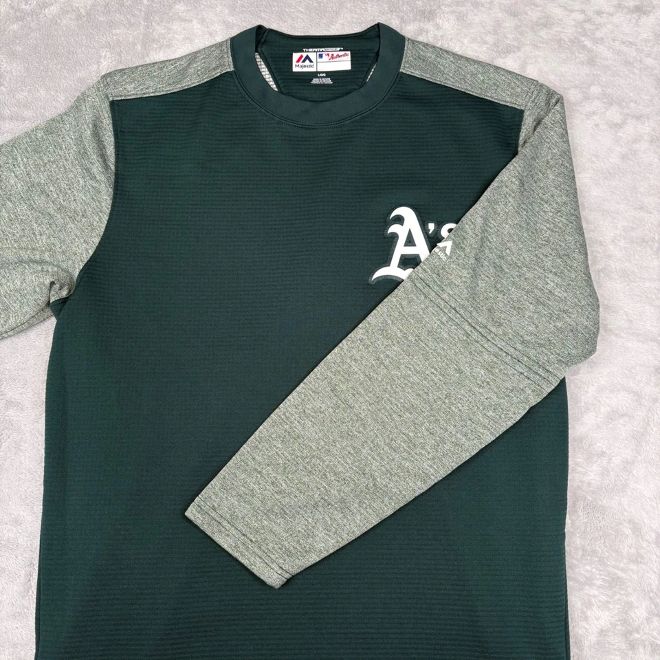 Moletom Pulôver Majestic Athletics Oakland A's Therma Base MLB - Imagem 3 de 4