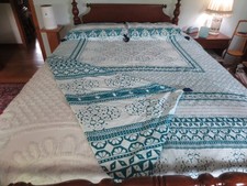 Unused REVERSIBLE TWIN Cotton DUVET COVER w/2 Shams - 67" x 87" - Made in India
