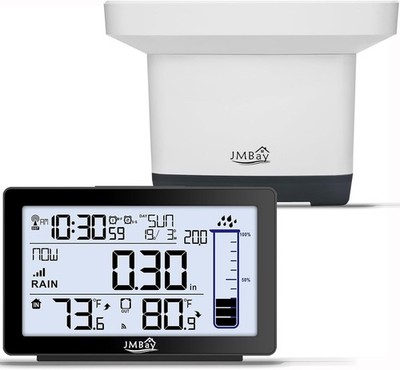 Best-Rated Outdoor Rain Gauge: Self-Emptying, Programmable Alarm & Thermometer