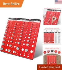 54 Nut & Bolt Thread Checker: Quick Identify 46 Sizes in Red Aluminum Alloy