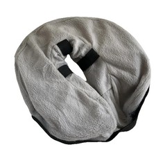 Inflatable Dog Cone Collar for Surgery Soft Fuzzy Gray Blow Up Collar Cone