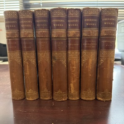 7 Volume Set Emerson's  Works 1890 hardcover