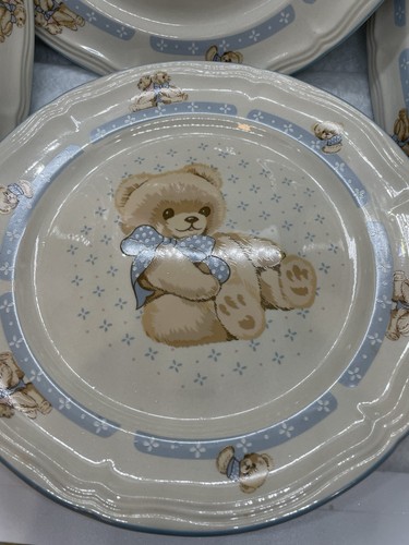 Set Of 4 Tienshan Theodore Country Bear Stoneware Dinner Plates 10-1/2" - Picture 2 of 6