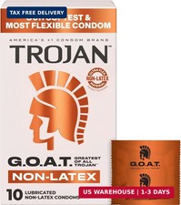 Trojan G.O.A.T. Latex-Free Lubricated Condoms for Men, Patent Pending Ultra Flex