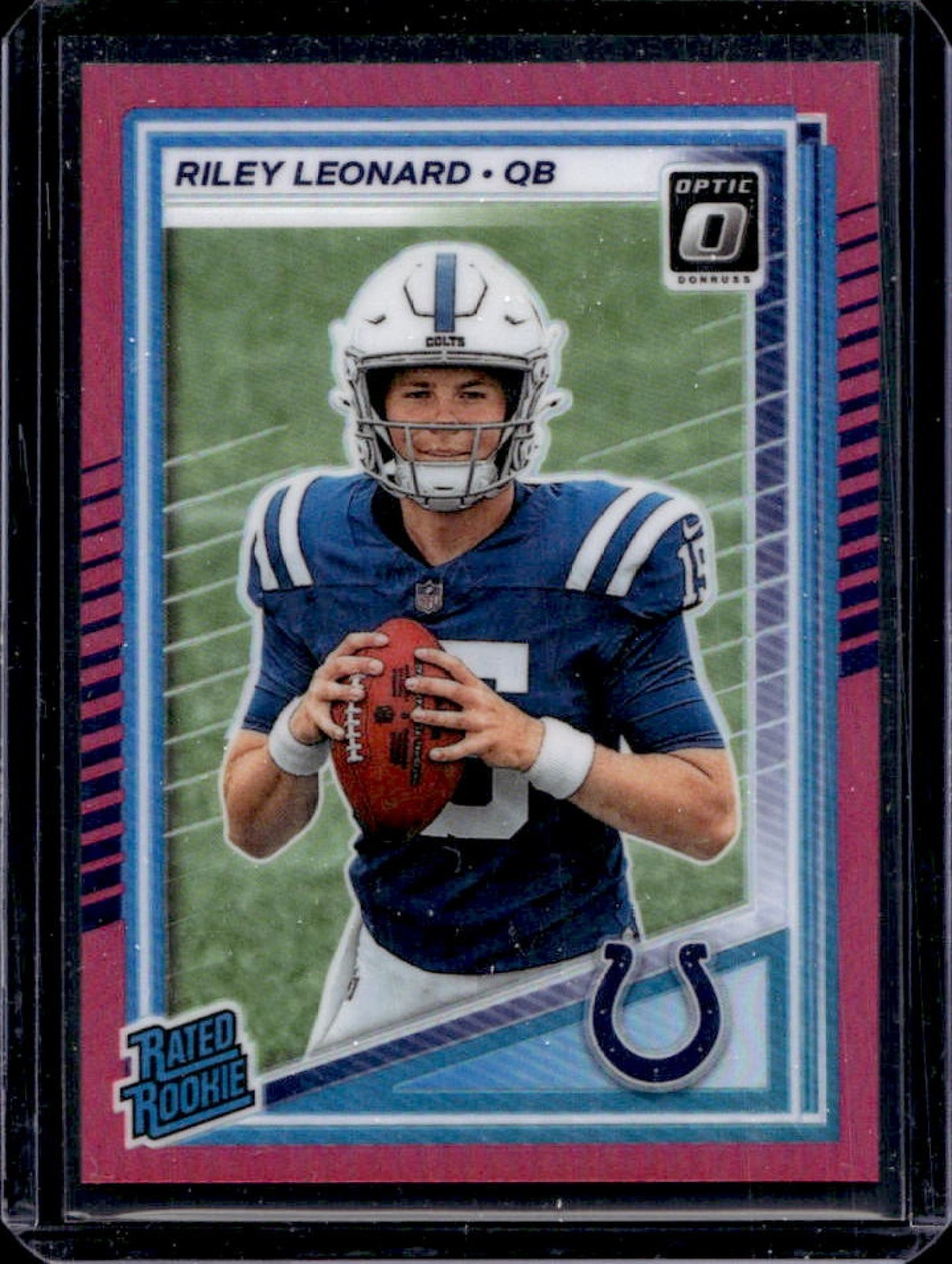 2025 Panini Donruss Optic Riley Leonard Rated Rookie Pink Prizm #255 Colts