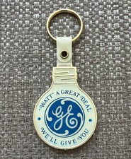 Vintage GE General Electric Light Bulb Keychain Promo Key Ring Glow In The Dark