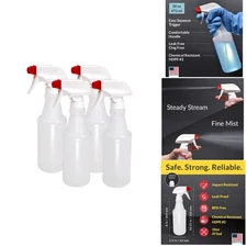 Chemical Resistant 16 Oz Refillable Spray Bottles - BPA Free & Made in USA