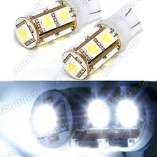 2x HID WHITE LED Bulbs 9-SMD Reverse Backup Lights Map