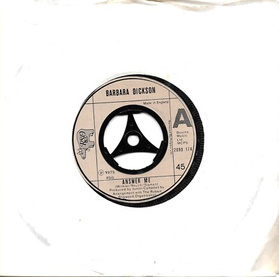 Barbara Dickson-Answer Me/From Now On 7'' vinyl 45rpm single RSO Records 1975