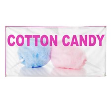 Vinyl Banner Multiple Sizes Cotton Candy Food and Drink Retail Outdoor