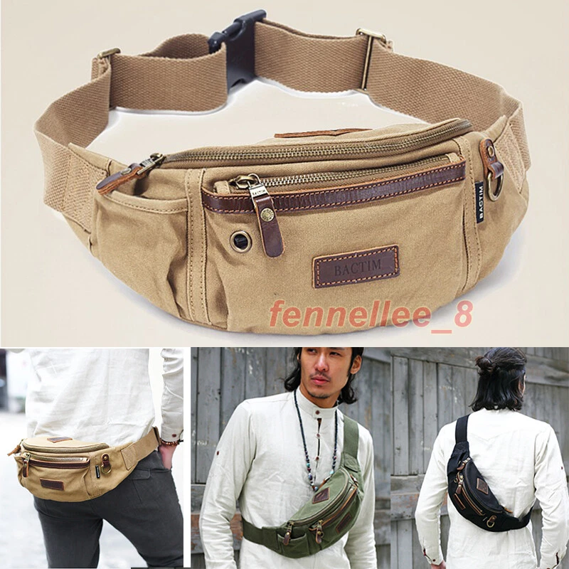 Fashion Men's Waist Bag Chest Bag Retro One-shoulder Messenger Bag