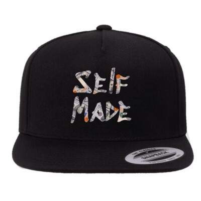 Self Made Money Pattern Trucker / Snapback Hat - Black