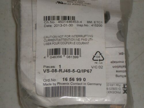 New! Phoenix Contact VS-08-RJ45-5-Q/IP67 Connector 1656990 RJ45 Free Shipping! - Picture 3 of 3