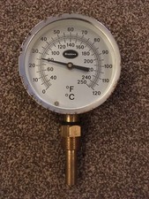Brannan Direct Mounting Dial Thermometer 0-120°C 100mm Base 1/2 BSP