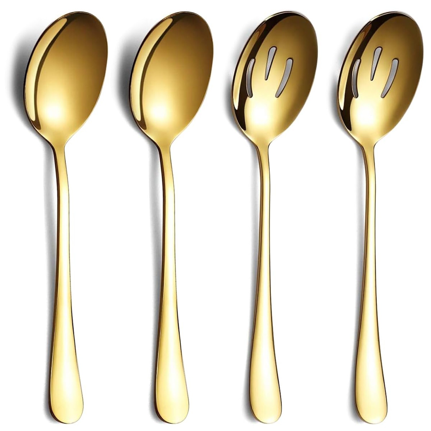 Gold Serving Spoons 4 Pieces, ReaNea Stainless Steel Serving Utensils Set inc...