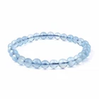 Aquamarine Ø 7mm Ball | Beaded Gemstone Bracelet Flexible and Stretchy