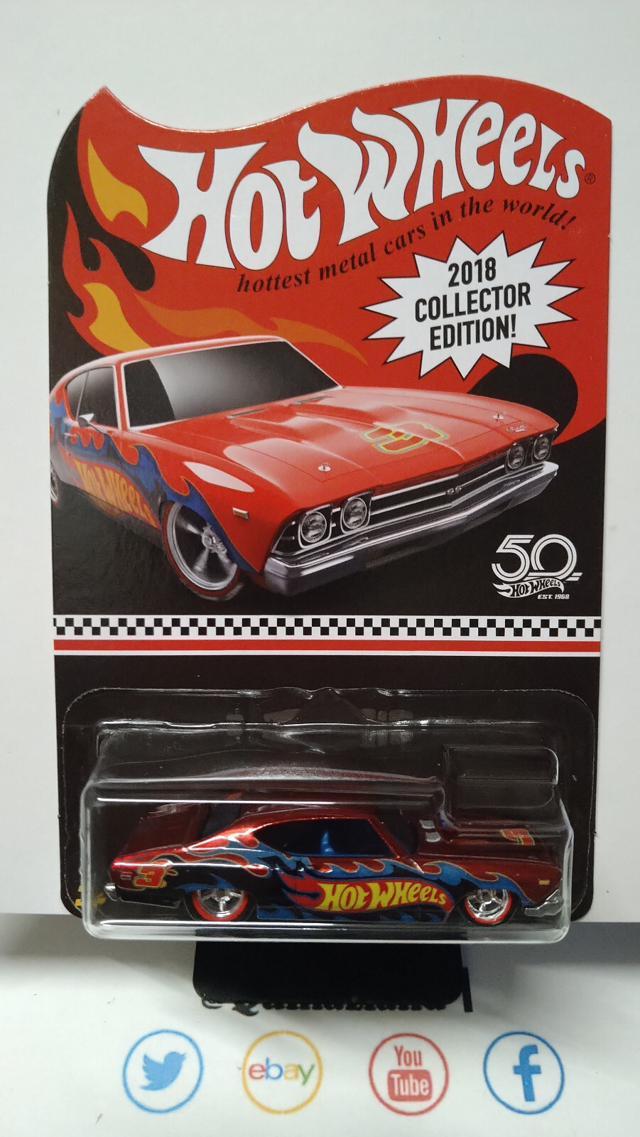 Voiture de collection Hot Wheels 69 Chevelle SS 396 en métal Spectraflame