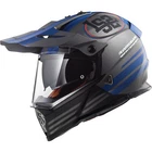 LS2 MX436 Pioneer Plain Quaterback Grey Blue Adventure Dual Sport
