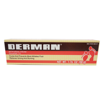 Derman Antifungal Cream. Quick Athlete's Foot and Skin Fungus Treatment. 1.76 oz