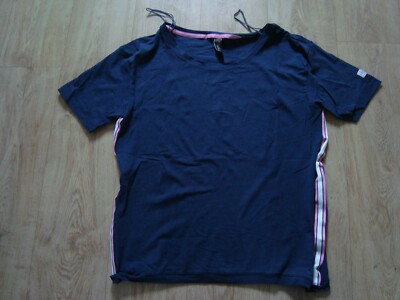 Damen Mädchen Sommer Top Shirt T-Shirt kurzarmig von Multiblu Gr. L  m. Streifen