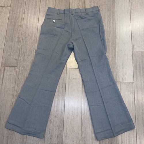 Wrangler Bell Bottom Pants 1970s Mens 38 30 Vtg Gray Disco Rockabilly Western - Picture 7 of 15