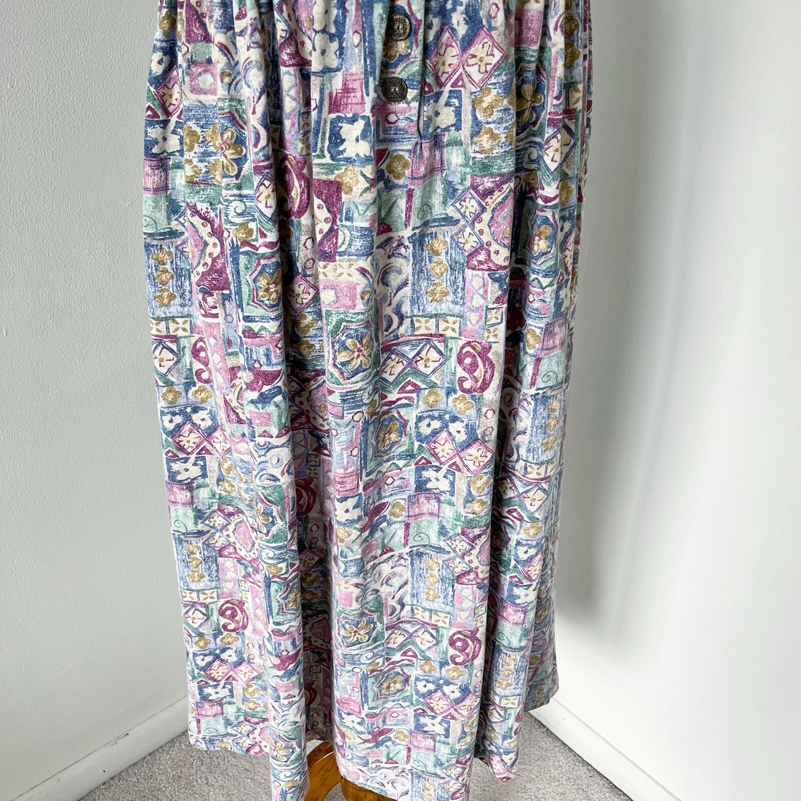 Vintage 80s 90s Printed Pattern Patchwork Style F… - image 8