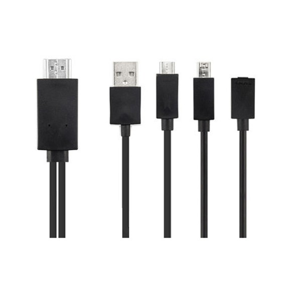 P67C Cable MHL a HDMI, Cable Micro USB a HDMI 1080P HDTV para Smartphones 1,8m