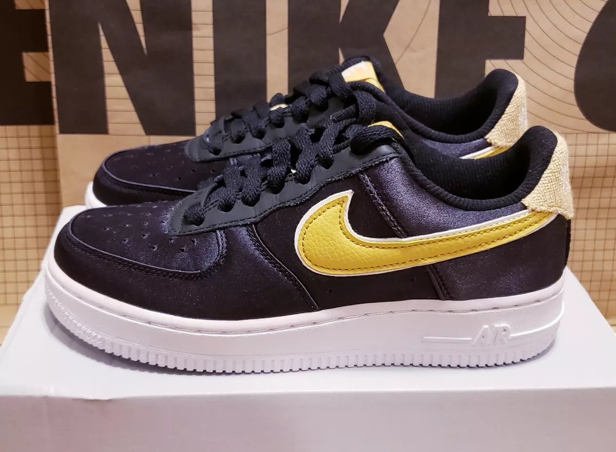 Nike Air Force 1 '07 SE Women's 6 Satin Gold White Black AA0287-005 RARE