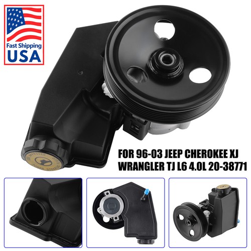 Power Steering Pump For Jeep Cherokee XJ Wrangler TJ 1996-2003 L6 4.0L 20-38771 - Picture 3 of 10