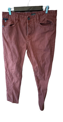 Tokyo Five Straight Jeans Button Fly Mens 33 Red Rust Cotton Measures 35 X 32.5