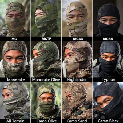 Taktische Tarnung Jagd Sturmhaube Vollgesichtsmaske Camouflage Armee Militär Kapuze Hut
