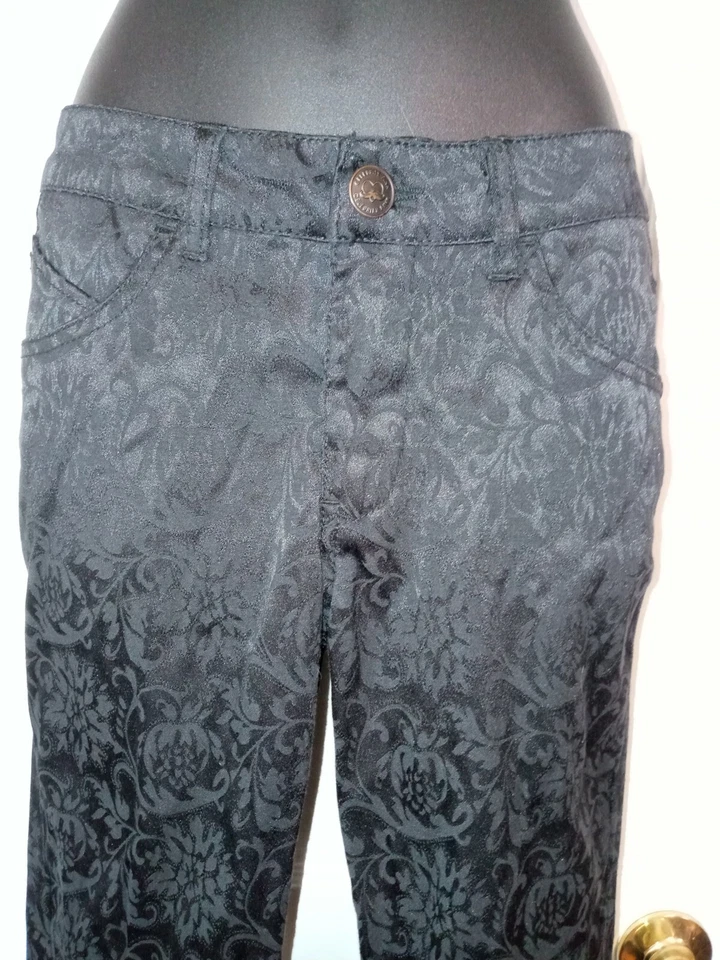 CELEBRITY PINK *Jeans*  Black/Black Paisley Print Jeans/Pants, Size 3  28W 28I - Image 3 of 4