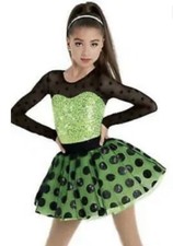 Weismann Dance Costume Green and black Size Large Child Style 8668