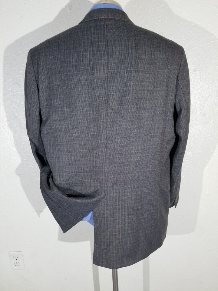 48L Ralph Lauren Pink Green Brown Check Wool Tweed Blazer Sport Coat