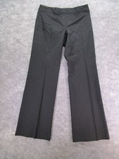 Elie Tahari Pants Womens 8 trouser Flat Front straight leg Black pattern