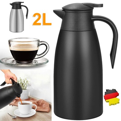 Thermoskanne Isolierkanne Edelstahl Thermoskanne Kaffeekanne Große Öffnung 2L