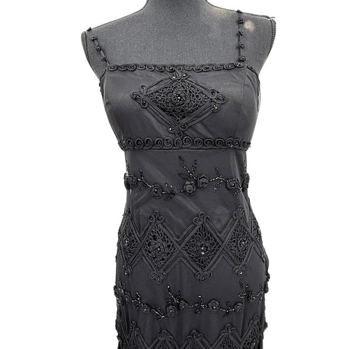Vintage Sue Wong Nocturne bestickt Perlen Kleid Schleifen Y2K Größe 8 - Bild 4 von 10