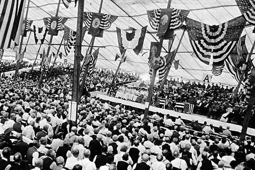 New 5x7 Civil War Photo: Crowd in Tent at the Gettysburg 50th Reunion in 1913