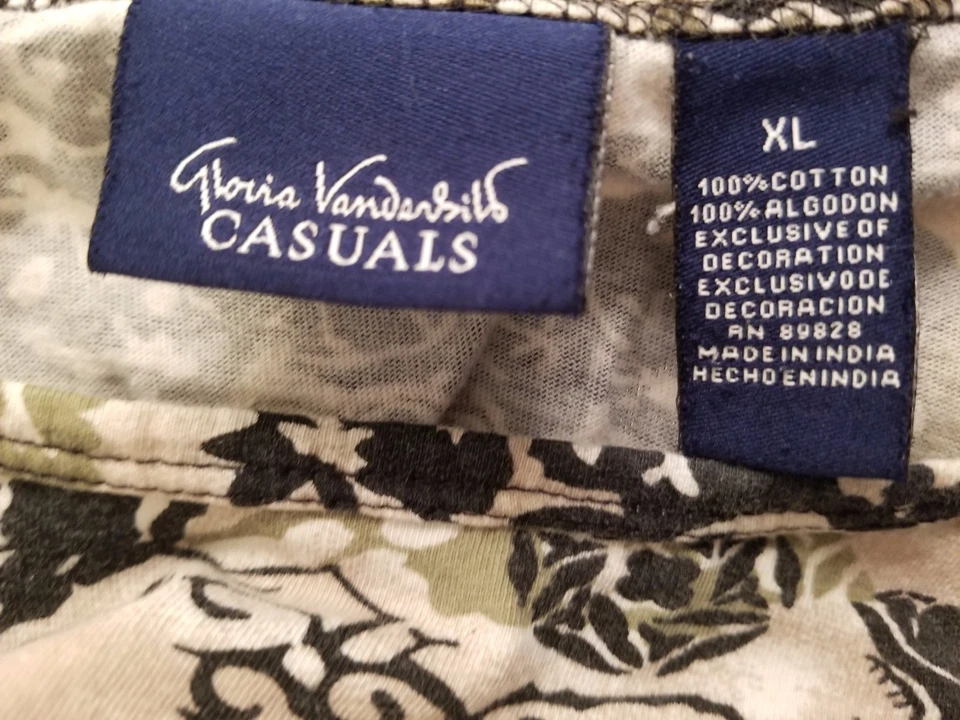 Camisa Top Blusa Gloria Vanderbilt Mujer Talla XL X Grande Multicolor Floral Foto 2 de 4