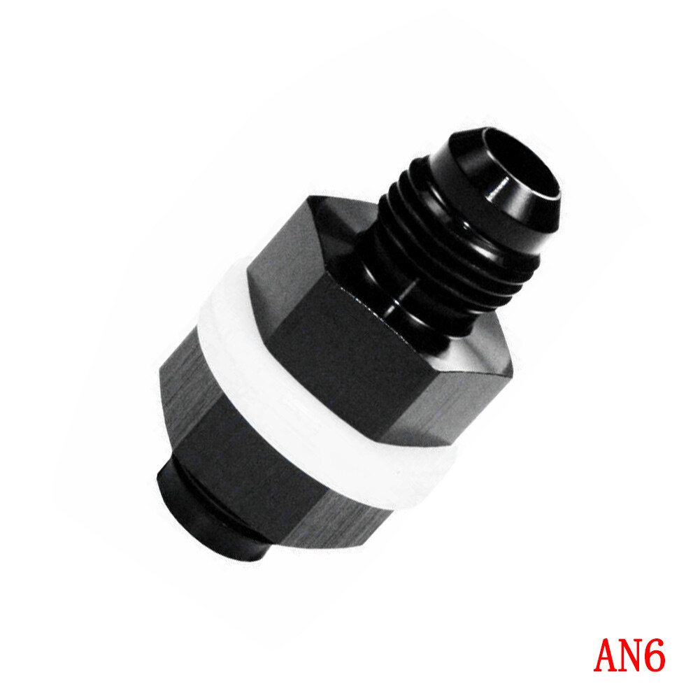 AN6 Flare Fuel Cell Bulkhead Fitting With Washer Black T6061 Aluminum