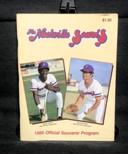 1986 NASHVILLE SOUNDS OFFICIAL SOUVENIR PROGRAM DON MATTINGLY WILLIE McGEE COVER