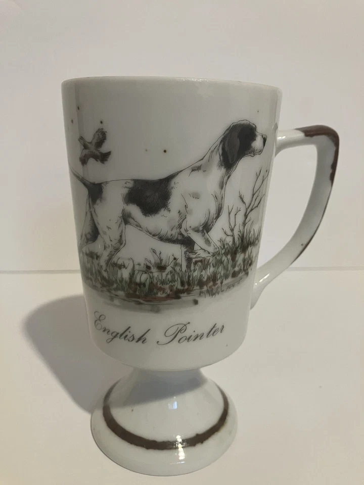 Tazas de pedestal para perros Enesco marrón moteado/blanco, puntero inglés Golden Retriever Foto 2 de 4