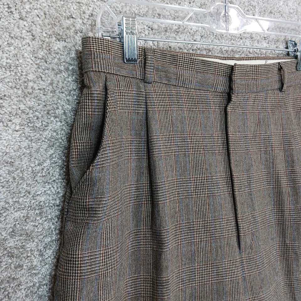 Pantalones de Colección Lord Isaacs Para Mujer Talla 30 Marrón Forrado a Cuadros Lana Carrera Pantalones Foto 3 de 4