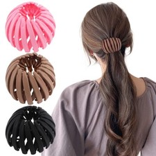 3 Pcs Birds Nest Hair Clips, Circle Hair Clip Bun Maker Clip, Expandable Ponytai
